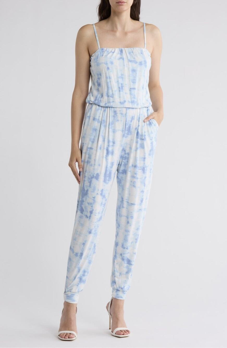 Tart Danni Stretch Jumpsuit in Sky Tie Dye w/Adjustable Straps - Womens Large